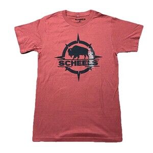 Scheels Buffalo Compass Graphic T-Shirt Small Red Outdoor Tee
